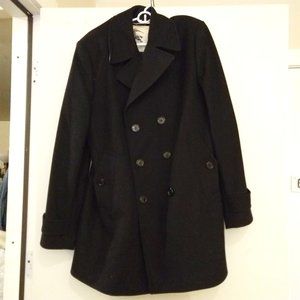 Burberry Prorsum Double Breasted Wool Pea Coat